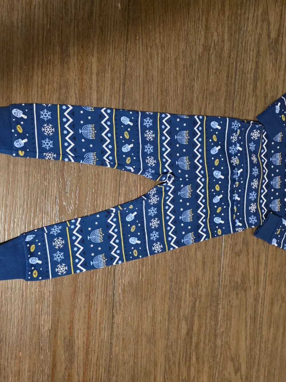Petit Lem Hanukkah Fair Isle Organic Cotton Pajamas NWT 2T Blue Holiday